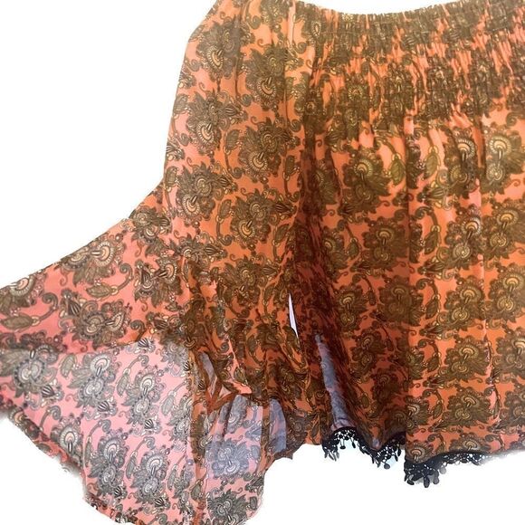 Lf bell sleeves, semi sheer blouse, gorgeous coral color - Picture 5 of 12
